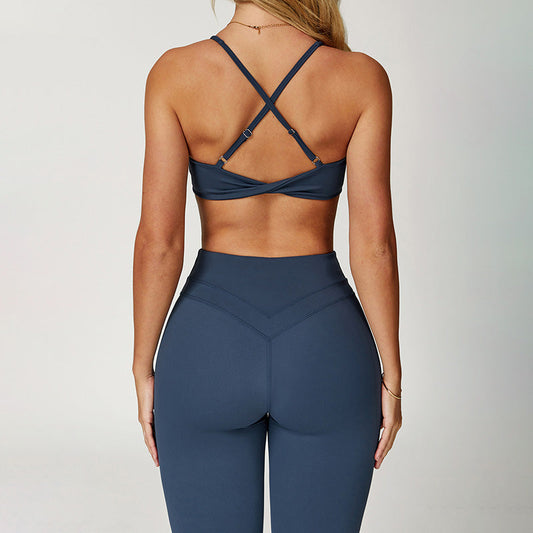 Fitness Brushed Snug Fit Yoga Bra & High-waisted  Leggings Set