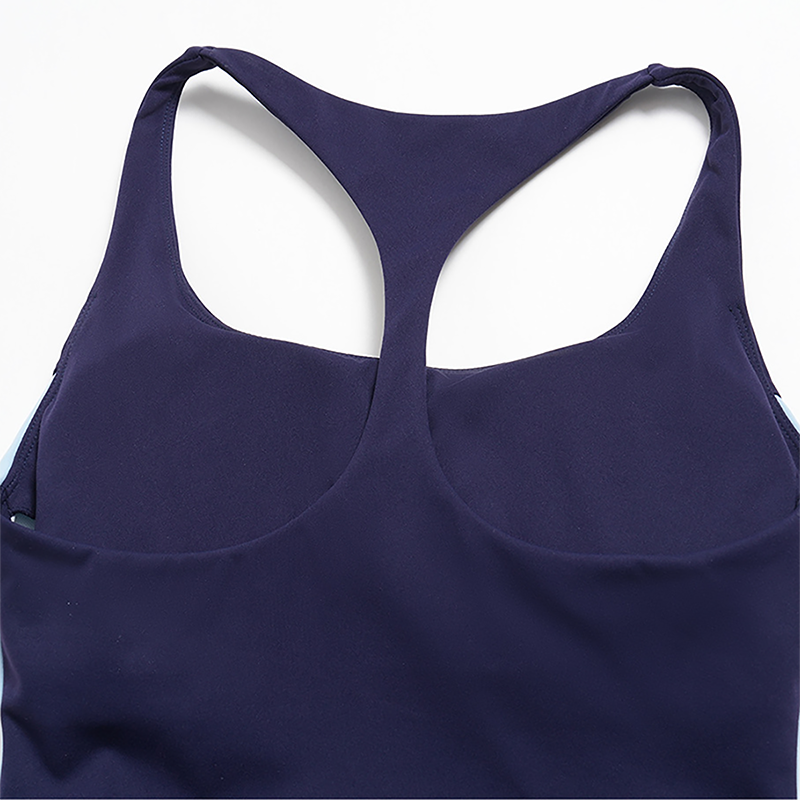 Wholesale Women's Colorblock Bare-Feel Yoga Set Tank Top & Shorts w/ Chest Pad