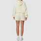 Wholesale Women's Warm Fleece-Lined Zip Up Hoodie & Sweat Shorts Set