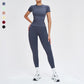 Wholesale solid color round-neck T-shirt + leggings