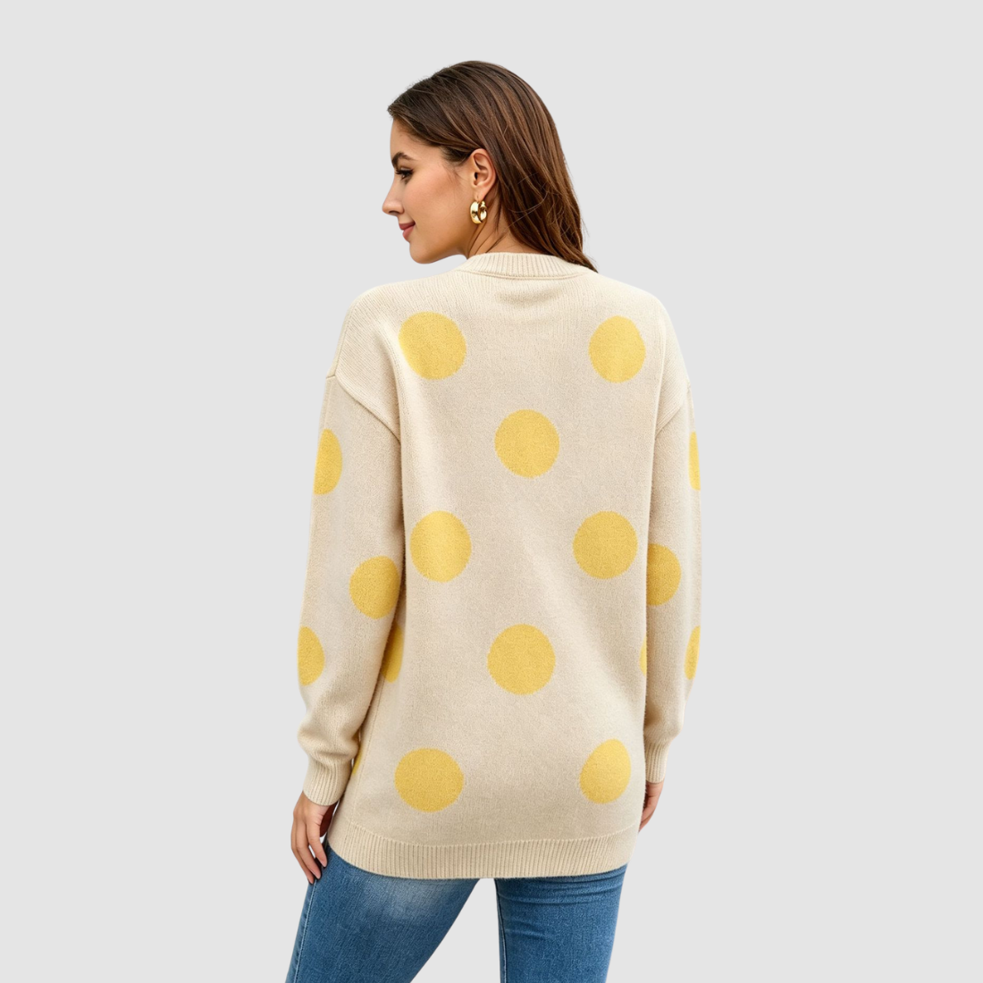 Wholesale Women’s Polka Dot Button-Front Knit Cardigan