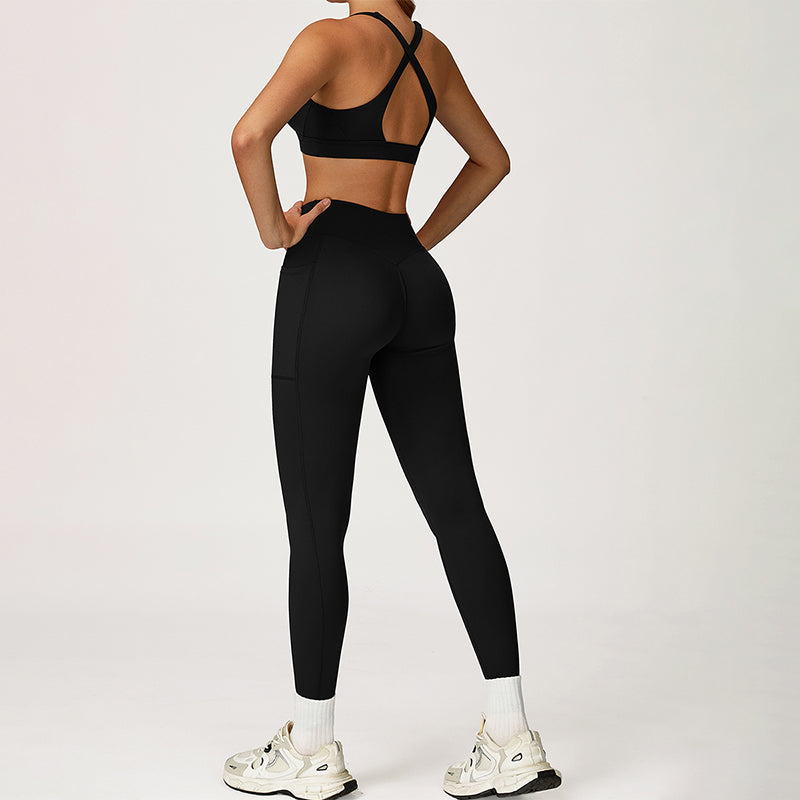 SPORTS BRA + HIGH WAIST LEGGINGS 2-PIECE SET