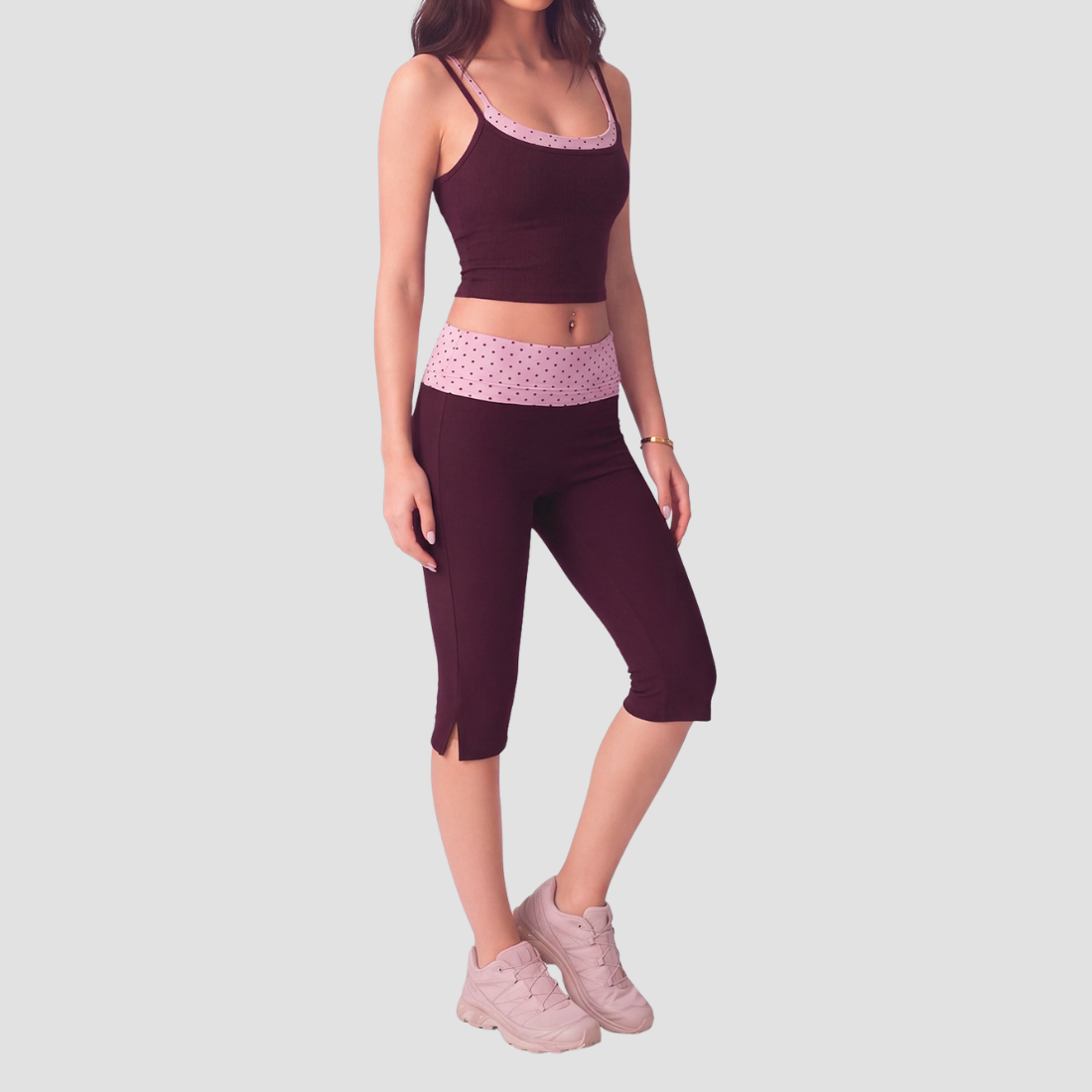 Wholesale Women's Padded Cami Vest + Capri Pants Yoga Set