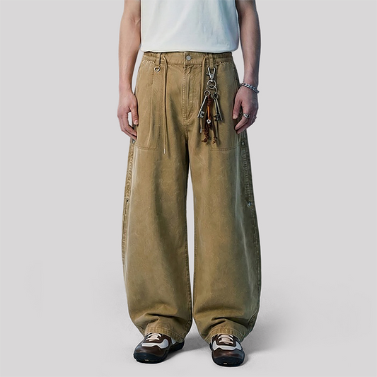 Wholesale Men's Cooling Lyocell Balloon Pants – Retro Wide Leg Cargo Pants