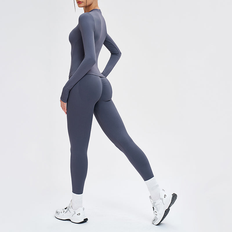 Wholesale solid color long-sleeved top + leggings