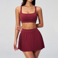 Wholesale Women's Cloud-Feel Cross-Back Sports Bra & Tennis Skirt Set – Moisture-Wicking 2-Piece Athletic Set