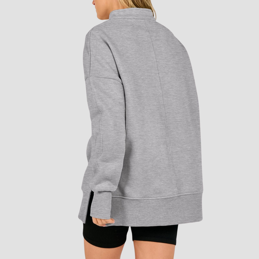 Wholesale Half-Zip Pullover Sweatshirt – Fashionable Side Slit Sportswear