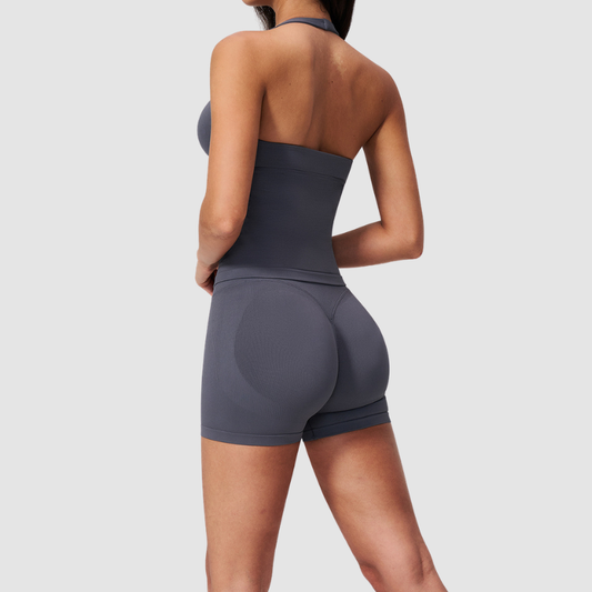 Wholesale Women's Halter V-Neck Yoga Set – Slim Fit Hip-Lifting Tummy-Tucking Quick-Dry Sports Set