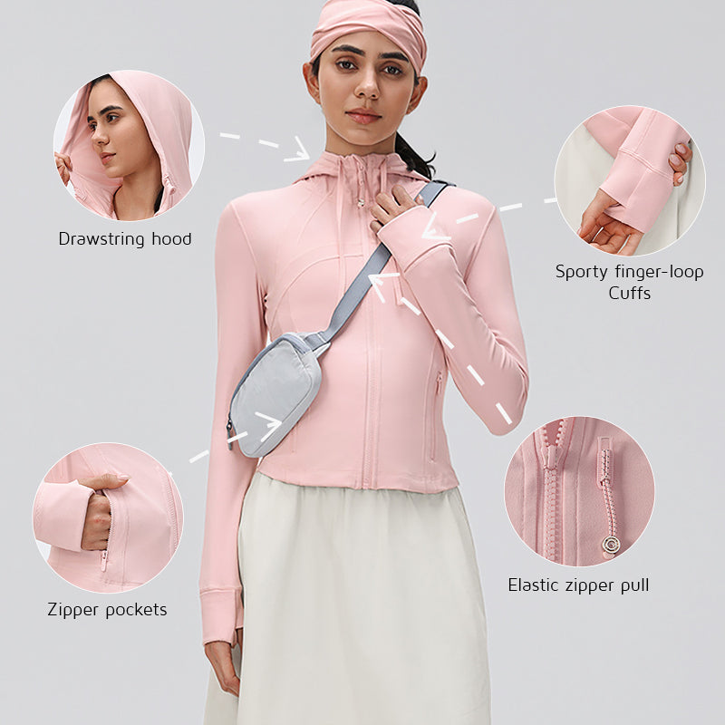 Wholesale Short Hooded Yoga Athletic Jacket