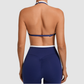 Wholesale fake two sports yoga bras | Wonderxfans bulk activewear