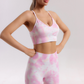 Seamless tie-dye women's beauty back strap + sports bra yoga shorts two-piece set