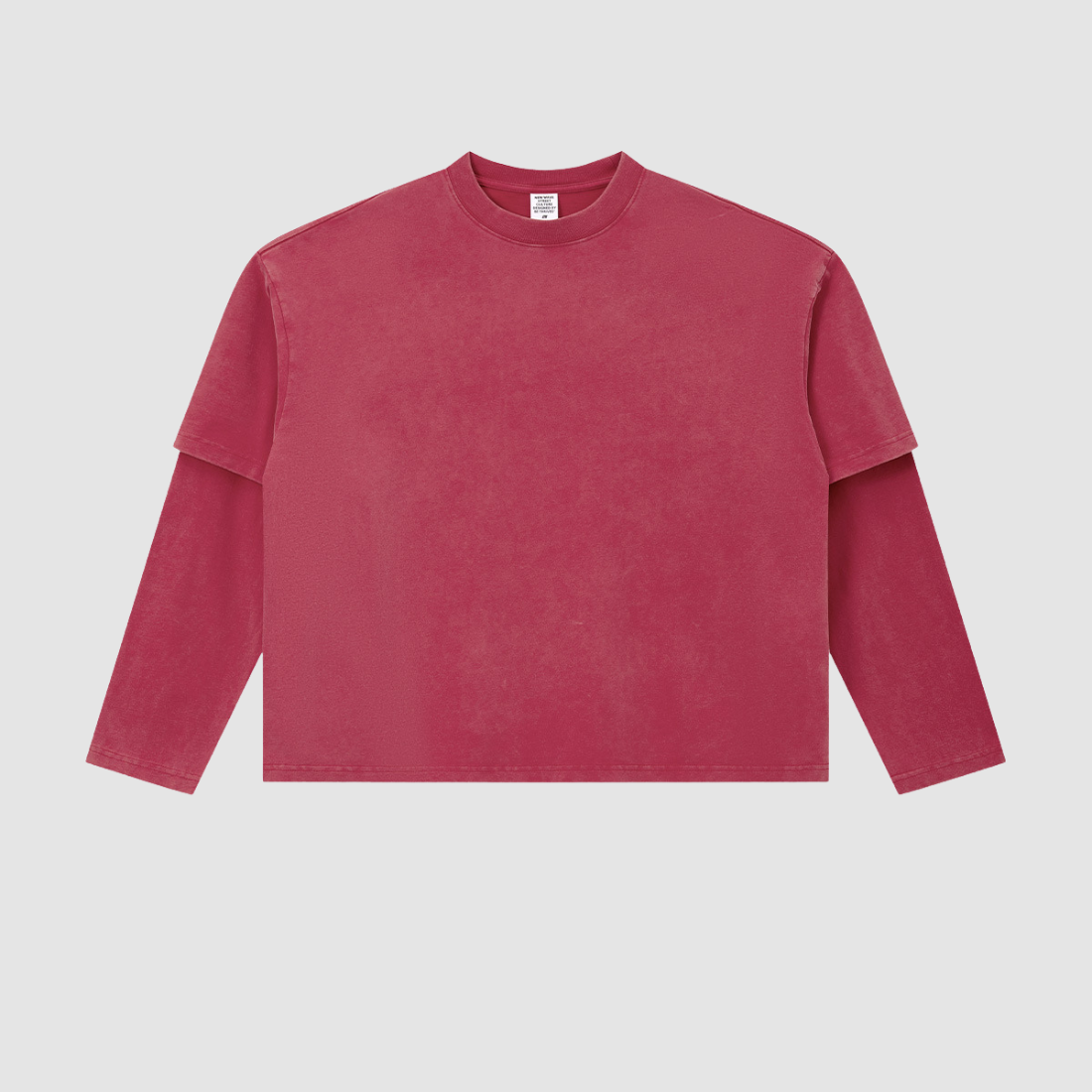 Wholesale Men’s Washed Double-Sleeve Long-Sleeve T-Shirt
