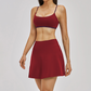Naked and beautiful back bra+anti glass two-piece tennis skirt 2-piece set