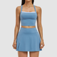 Wholesale solid color vest+short skirt quick drying tennis set