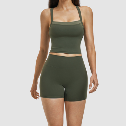 Wholesale Solid Color Tank Top + Quick-Drying Shorts Tennis Set