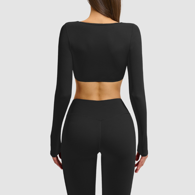 Wholesale Long Sleeve V-Neck Fashion Short | Wonderxfans bulk activewear