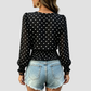 Wholesale Women's Round neck printed polka dot long sleeve V-neck fashionable casual top