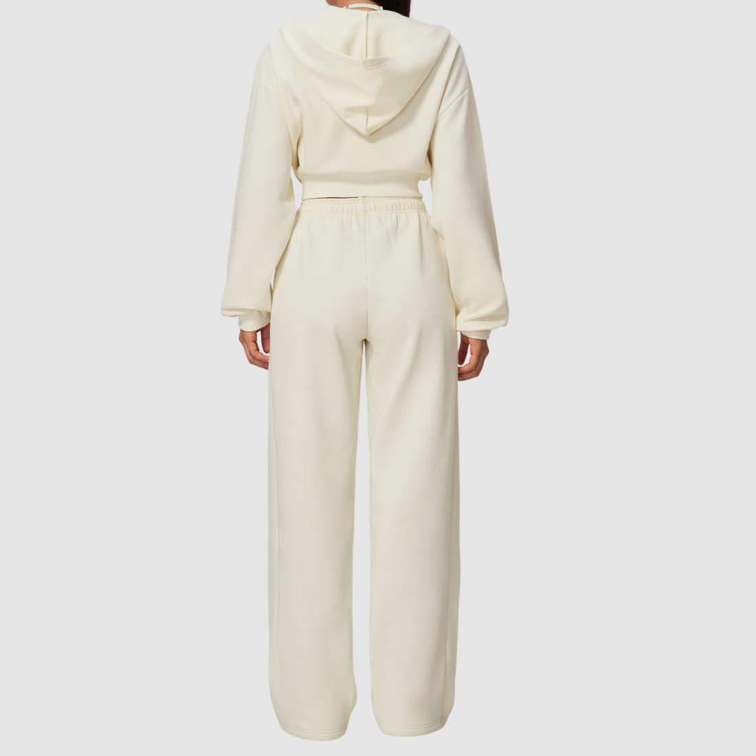Wholesale Women's Warm Fleece-Lined Zip Up Hoodie & Sweatpants Set