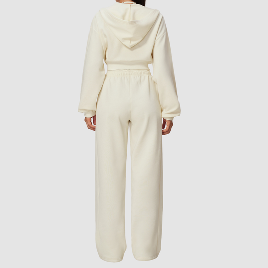 Wholesale Women's Warm Fleece-Lined Zip Up Hoodie & Sweatpants Set