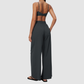 Wholesale Women's Brushed Cross-Back Bra & Wide-Leg Pants Yoga Set