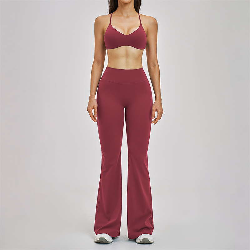 Naked and beautiful back bra+high waisted Legging 2-piece set