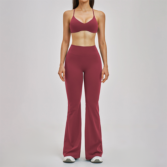 Naked and beautiful back bra+high waisted Legging 2-piece set