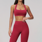 Halter Sports Bra + High-waisted Flared Leg pants 2-Piece Set