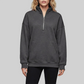 Loose long sleeved Half Zip Stand Collar Fleece Sweatshirt
