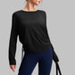 Round neck yoga long-sleeved cover-up