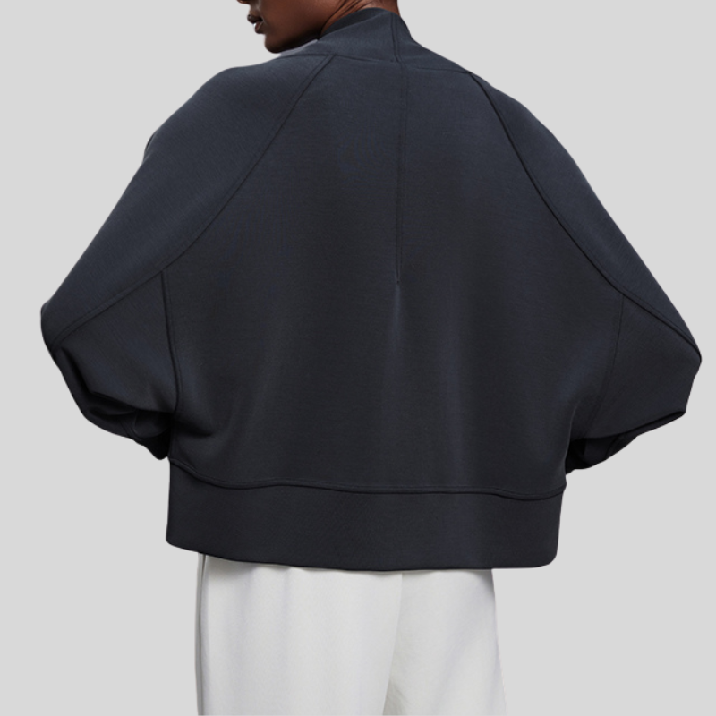 Shawl Collar Open Cardigan Sports Long Sleeve Top