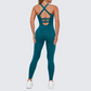 Seamless stretchy yoga bodysuit sports fitness jumpsuit