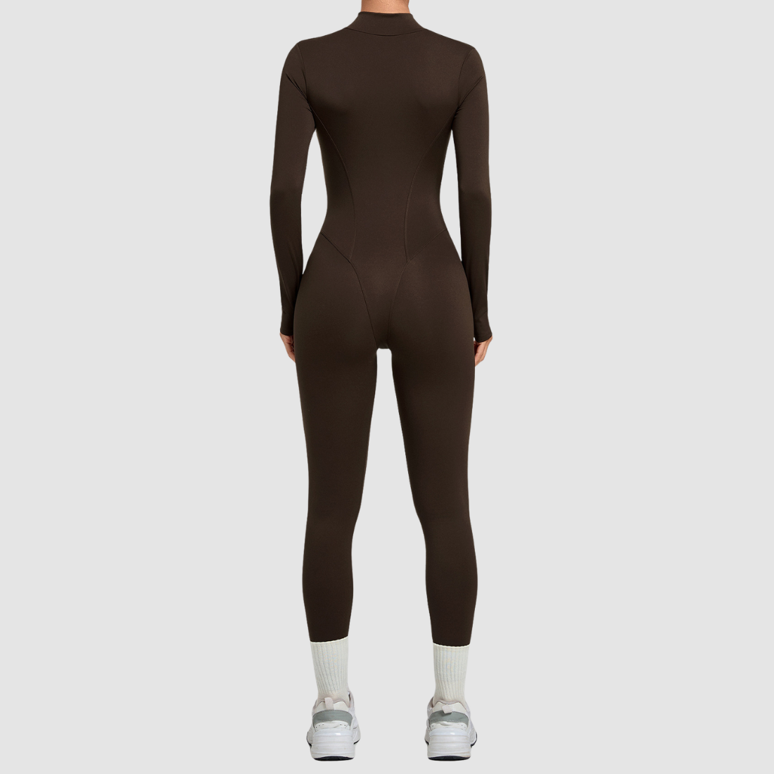 Wholesale Women's Zip-Front Long-Sleeve Yoga Jumpsuit