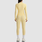 Women's Activewear Zip-up Long-Sleeve Jacket & Straight-Leg Pants Yoga Set