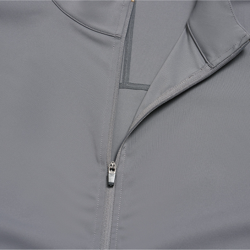 Wholesale Men's Mock Neck Long Sleeve Athletic Jacket – Moisture-Wicking Gym Fitness Training Outerwear