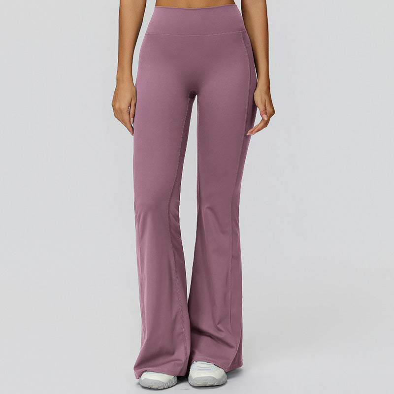 High waist slim trousers running sports flared pants