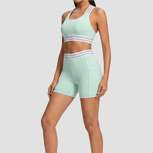 Wholesale Women's & Kids' Matching Yoga Set – Quick-Dry Sports Bra & Shorts Mother-Daughter