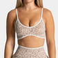 Wholesale Women's Seamless Leopard Print Sports Bra with Chest Pad