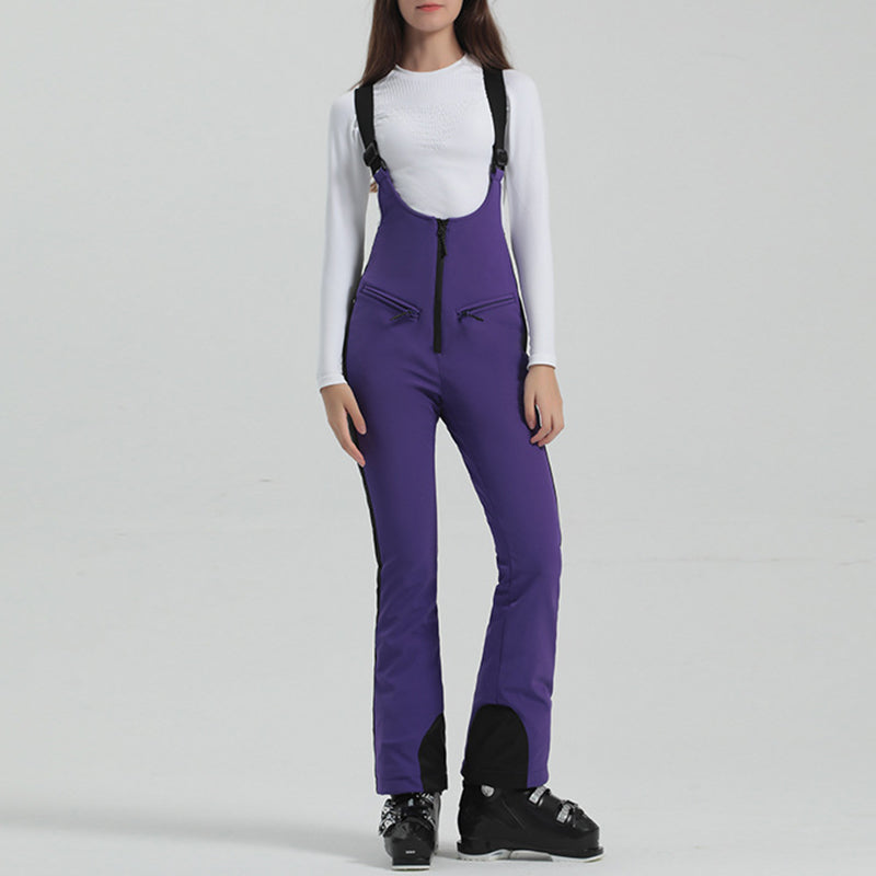 Women's Elastic Waterproof Suspender Ski Pants