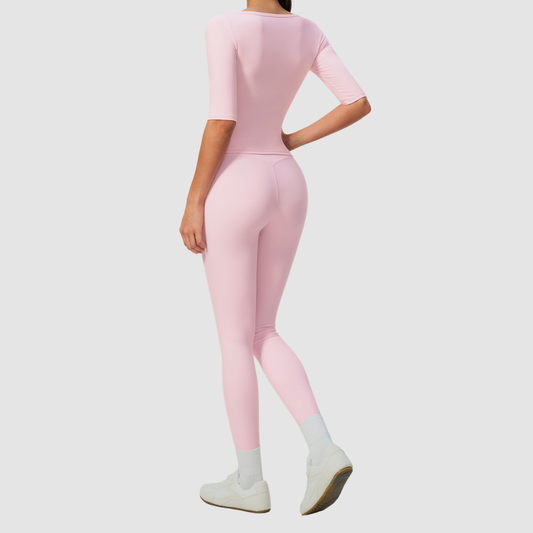 Wholesale Women’s Mid-Sleeve Top & High-Waist Leggings Yoga Set
