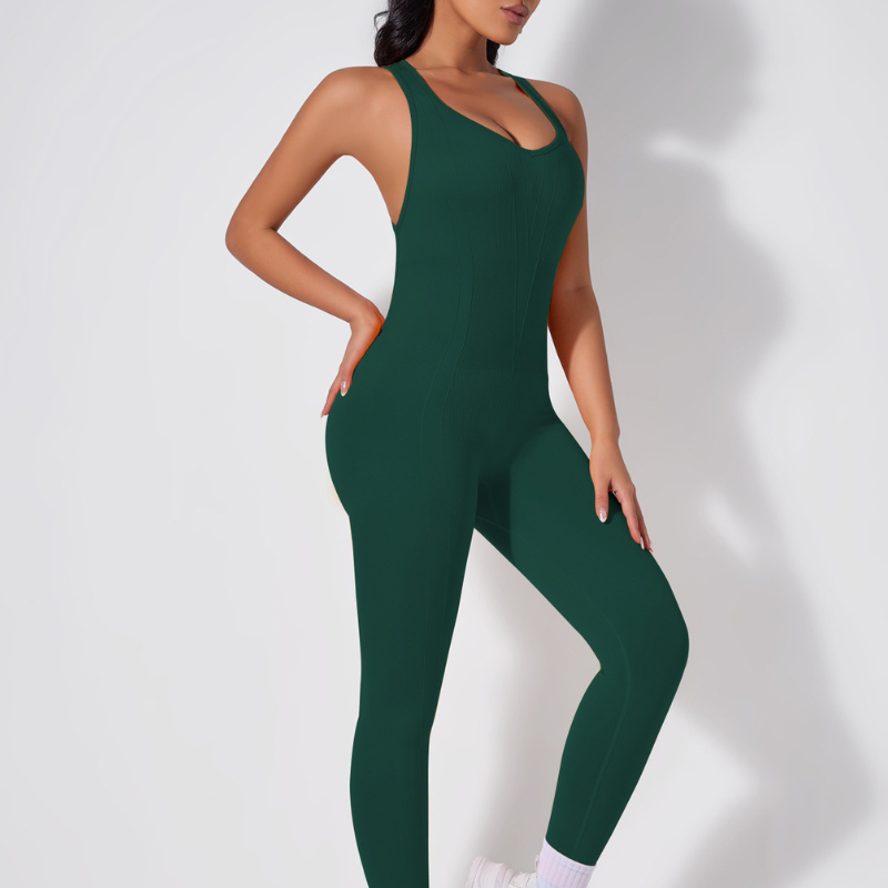 Yoga Bodycon V-neck Sports Jumpsuit