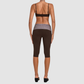 Wholesale Women's Faux-layered Bra Bra+Fold-over Waistband Shorts 2-Piece Set