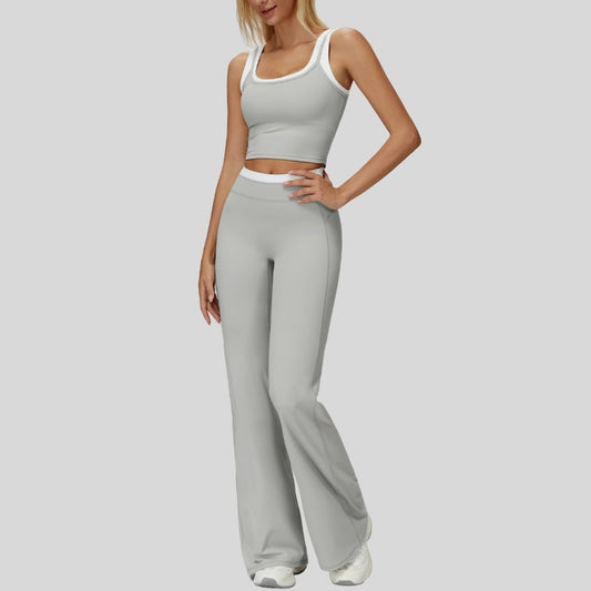 Wholesale Two-piece contrasting sports tank top+port | Wonderxfans bulk activewear