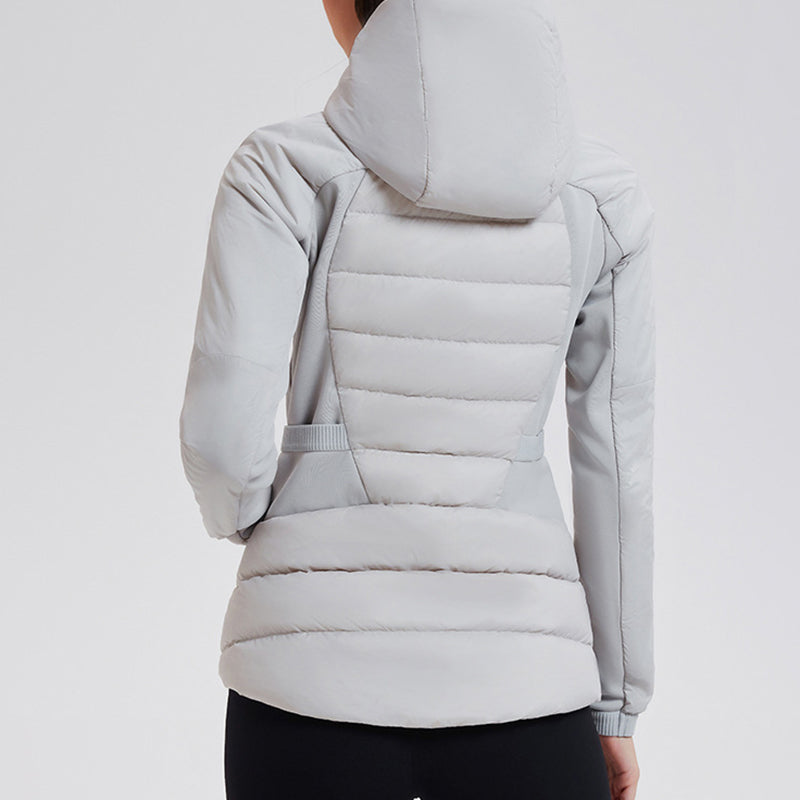 Slim and lightweight down jacket with hood