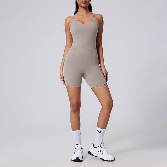 Wholesale U-neck Thin Straps Sports Jumpsuit | Wonderxfans bulk activewear