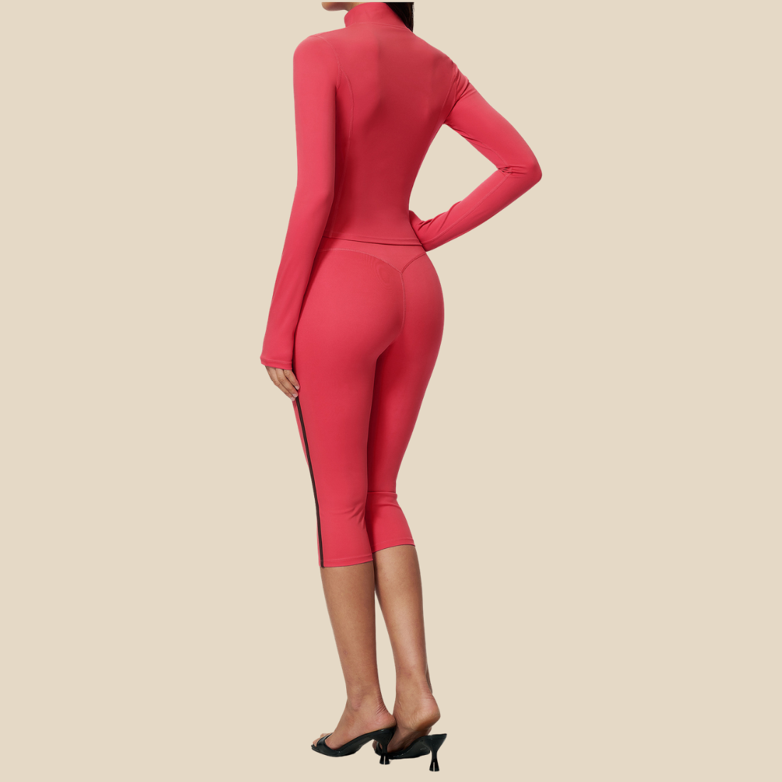 Wholesale Women's Padded Sports Vest, Cropped Pants & Jacket Yoga Set