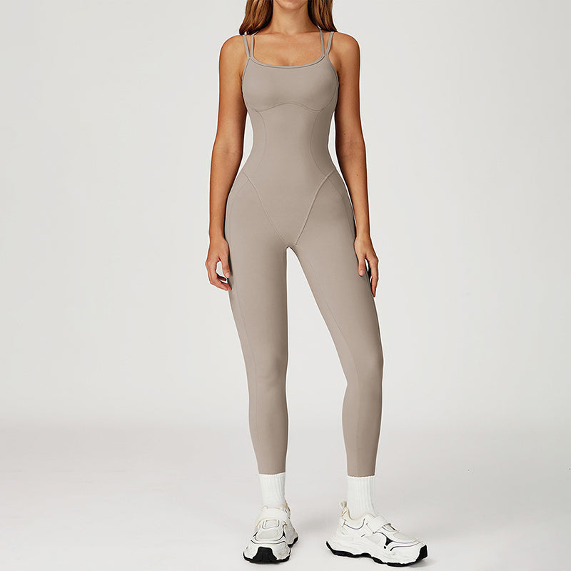 Cross-back ONE-PIECE HIP LIFTING SPORTS AND FITNESS SET