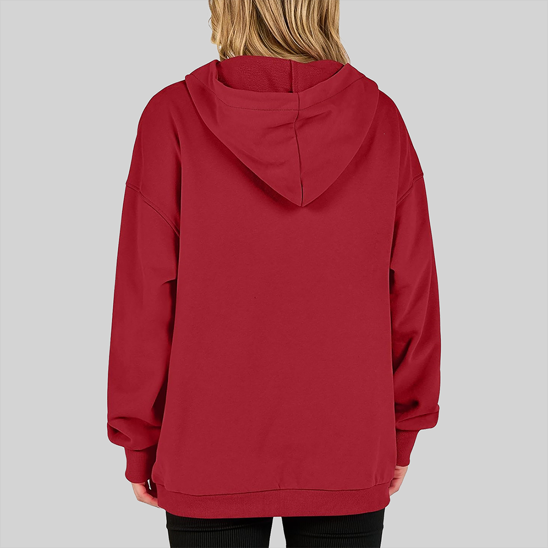 Wholesale Half-Button Hooded Sweatshirt – Loose Casual Long Sleeve Hoodie