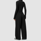 Wholesale Women's Stand-Collar Zip Jacket & Wide-Leg Pants Yoga Set