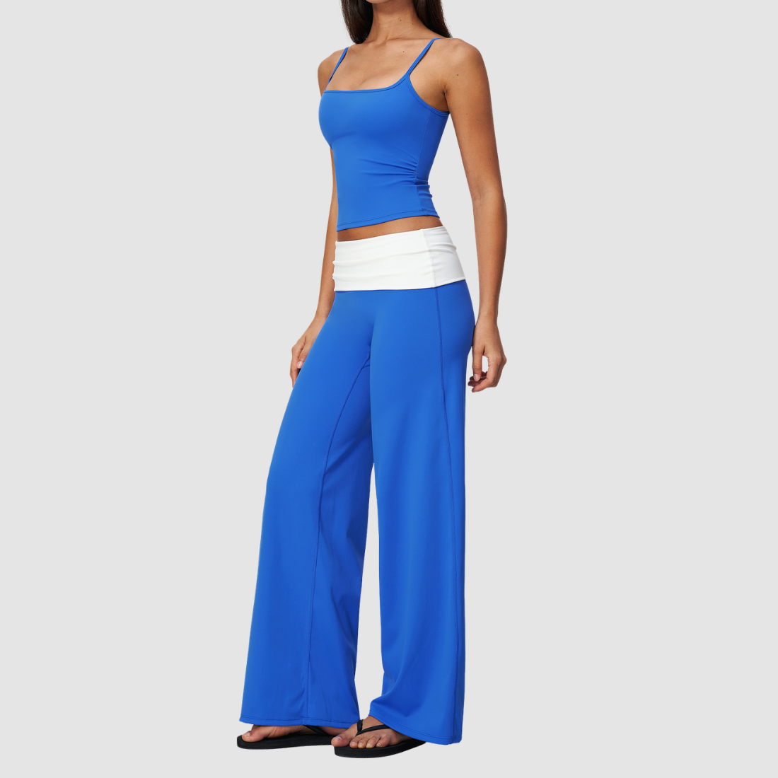 Wholesale Women’s Padded Strap Tank & Wide-Leg Yoga Pants Set