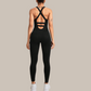 Seamless stretchy yoga bodysuit sports fitness jumpsuit